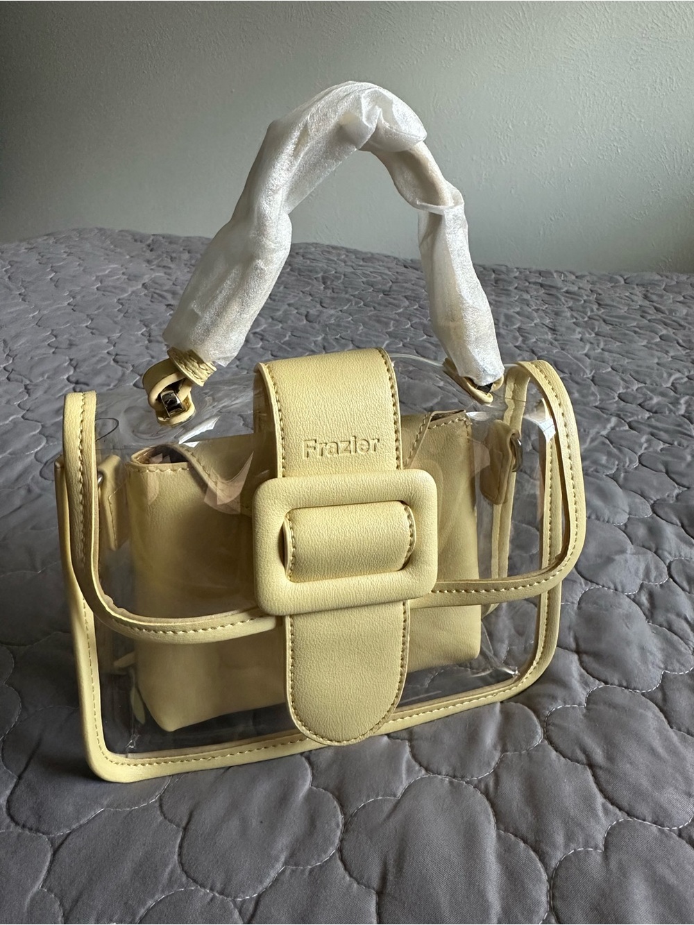 Frazier Yellow Clear Jelly Crossbody Bag NWT